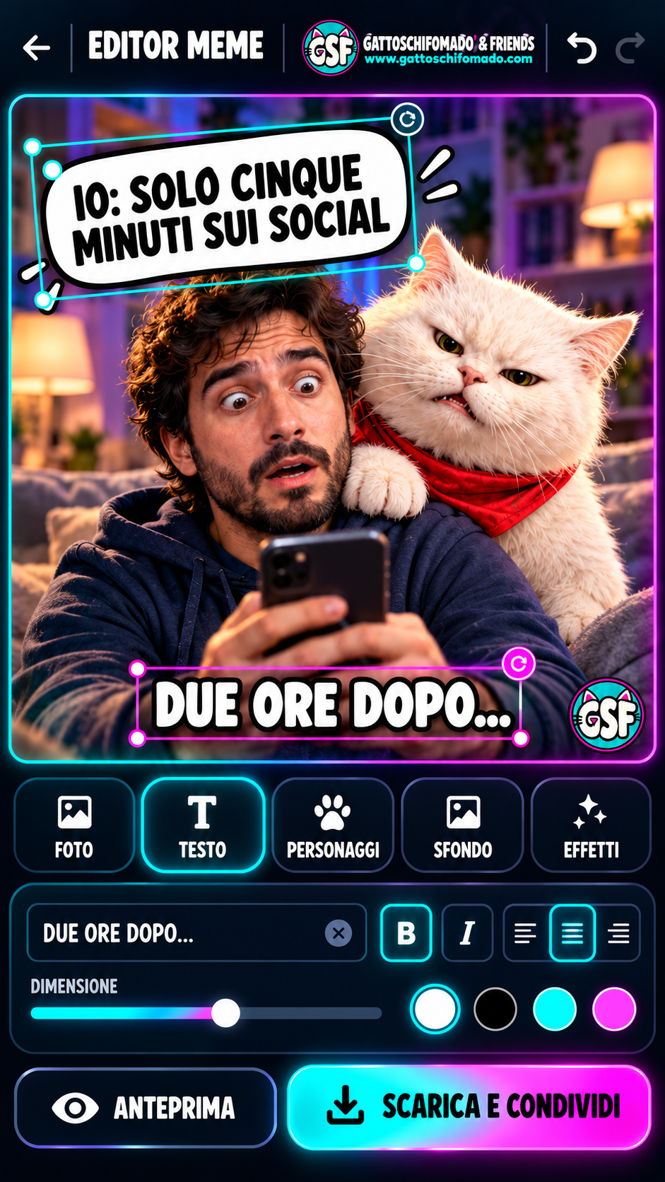 Anteprima del creatore di meme GSF