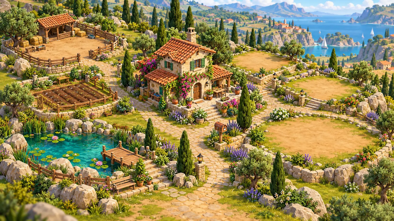 Villaggio personale con casa, giardino, recinto, orto e spazi da ampliare